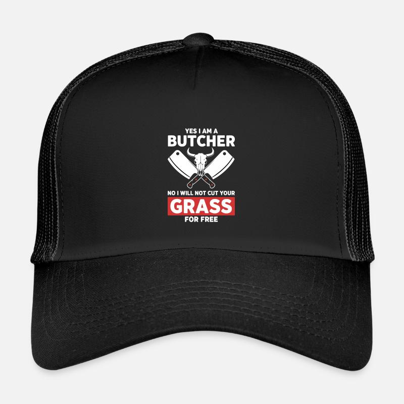 Humor Butcher Cutting No Grass Kids’ Trucker Cap