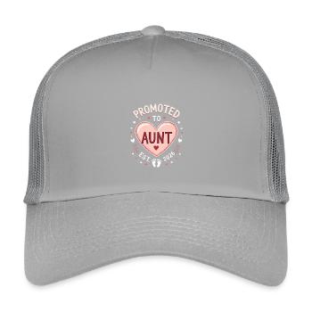 Aunt 2026 Aunt 2026 Promoted to Aunt 2026 - Kids’ Trucker Cap - light grey - Front