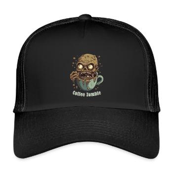 Kaffeemonster  - Koffein Zombie - Morgenmuffel - Kinder Trucker-Cap - Schwarz/Schwarz - Vorne