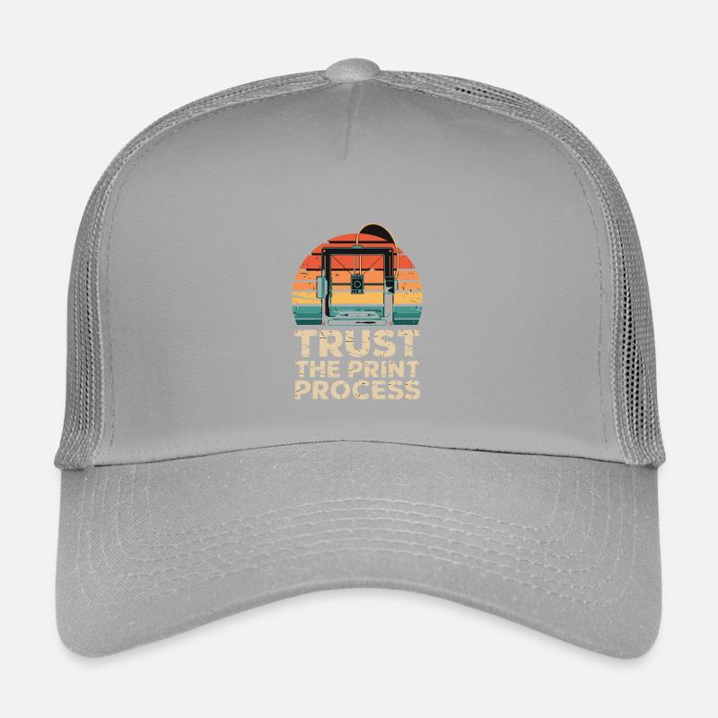  Trust The Print Process Retro 3D Drucker Kinder Trucker-Cap