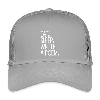 Eat Sleep Write A Poem - Kids’ Trucker Cap - light grey - Front
