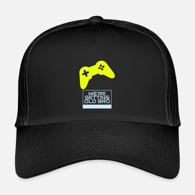 Gamer-Nostalgie: Wir werden älter - Kinder Trucker-Cap - Schwarz/Schwarz