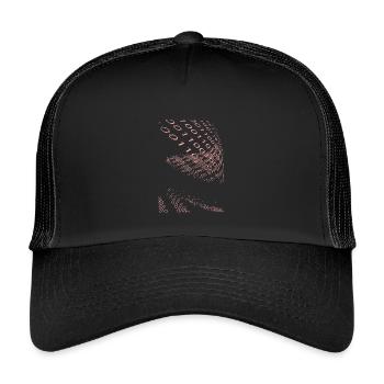Rosa Binärcode Spirale - Kinder Trucker-Cap - Schwarz/Schwarz - Vorne