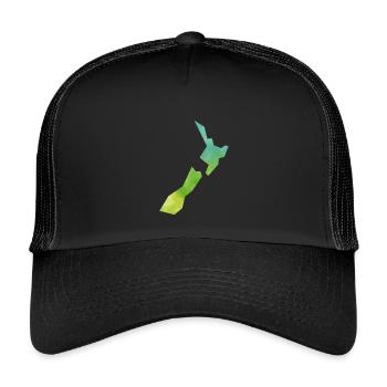 Map New Zealand - Kids’ Trucker Cap - black/black - Front