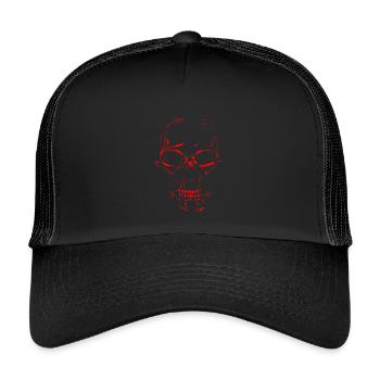 Totenschädel - Kinder Trucker-Cap - Schwarz/Schwarz - Vorne