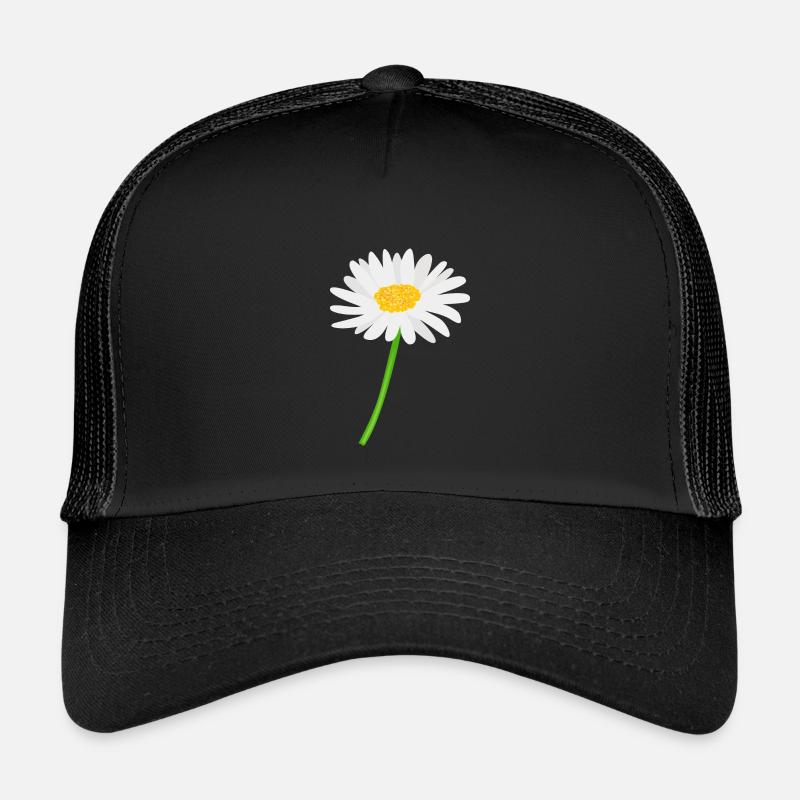 Blume Gänseblümchen mit Stiel - Kinder Trucker-Cap - Schwarz/Schwarz