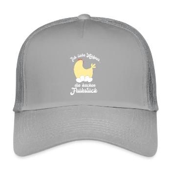 Ich liebe Hühner Landwirt Landwirtin - Kinder Trucker-Cap - Hellgrau - Vorne