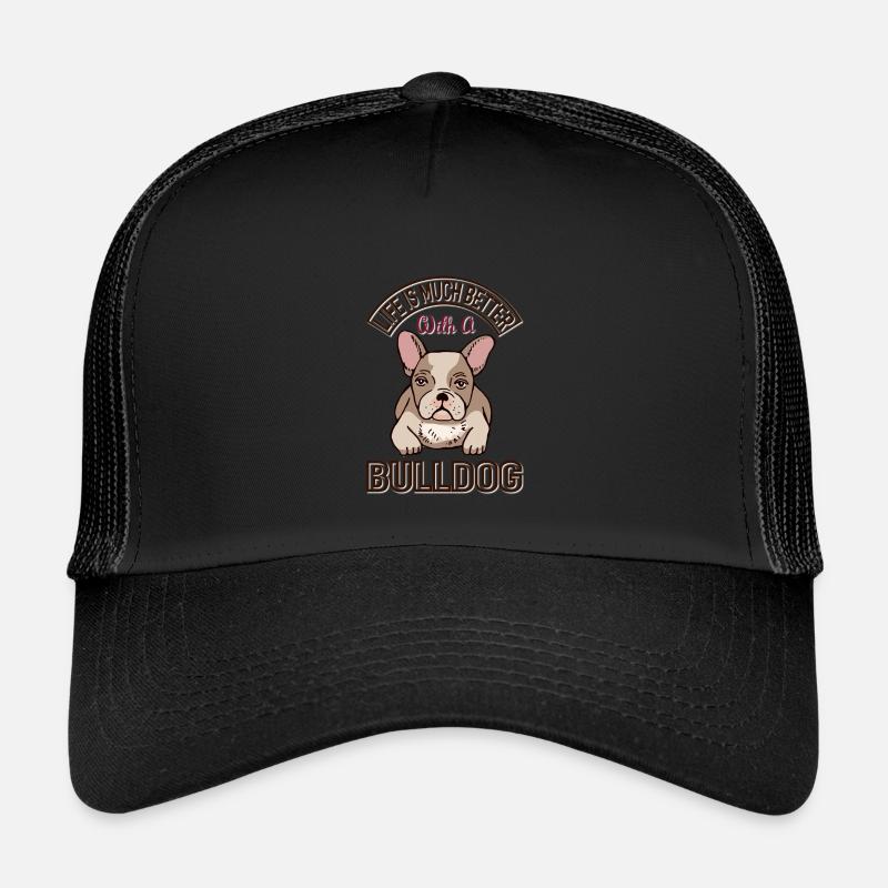 Better Life with a Bulldog - Kinder Trucker-Cap - Schwarz/Schwarz