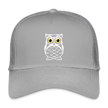 Schwarzweiß Eulenblick Gelbe Augen - Kinder Trucker-Cap - Hellgrau - Vorne