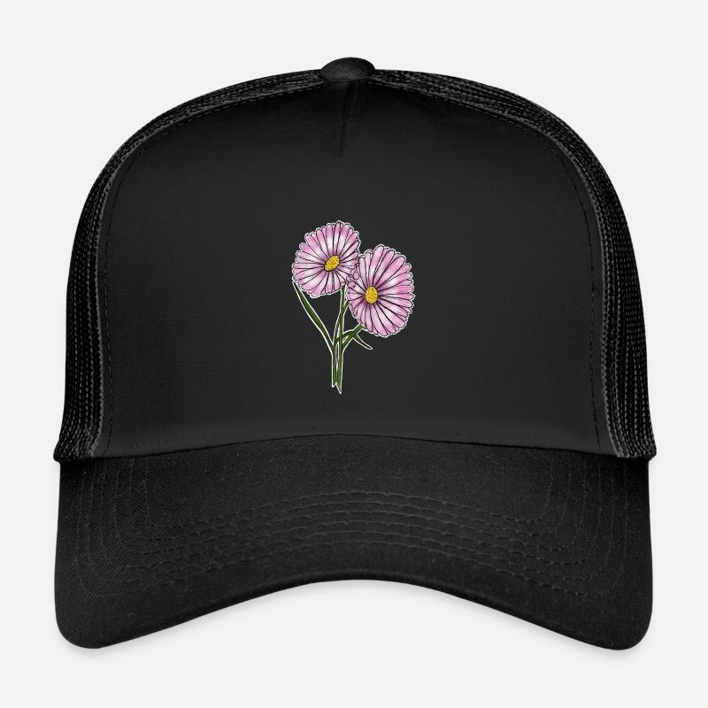 Gänseblümchen - Kinder Trucker-Cap - Schwarz/Schwarz