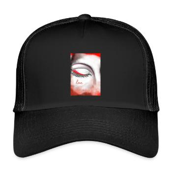 Herz und Liebe auf Highlight - Kinder Trucker-Cap - Schwarz/Schwarz - Vorne