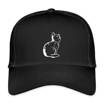 Croquis de chat - Casquette trucker enfant - noir/noir - Devant