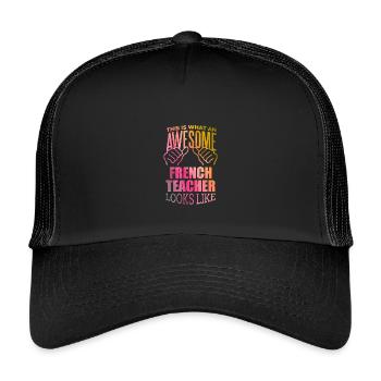 Français - Casquette trucker enfant - noir/noir - Devant