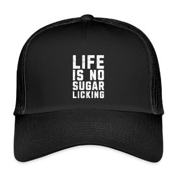 La vie n’est pas un léchage de sucre Denglisch - Casquette trucker enfant - noir/noir - Devant
