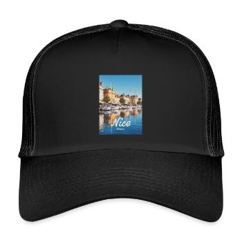 Beau port de Nice - Casquette trucker enfant - noir/noir - Devant