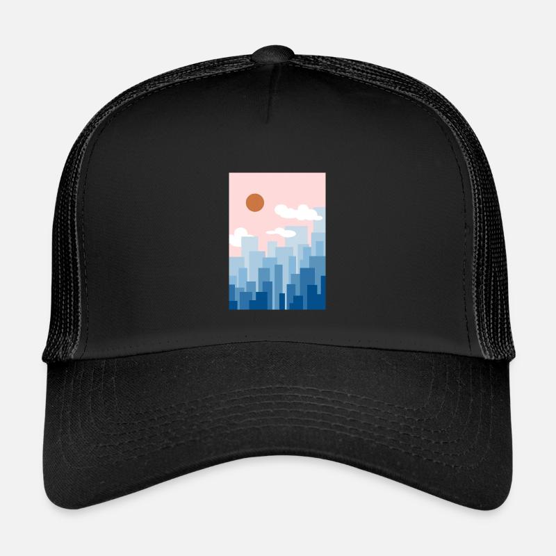 Skyline rosa - Kinder Trucker-Cap - Schwarz/Schwarz