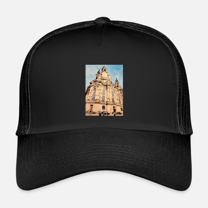Frauenkirche zu Dresden - Kinder Trucker-Cap - Schwarz/Schwarz