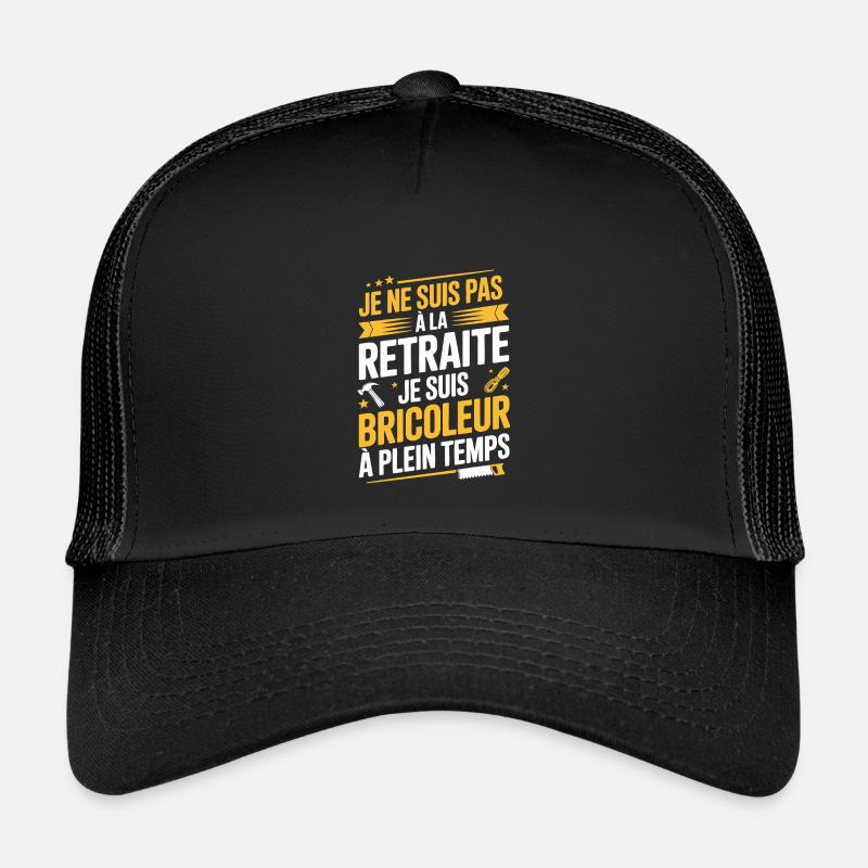 Vollzeit-Handwerker, nicht im Ruhestand - Kinder Trucker-Cap - Schwarz/Schwarz