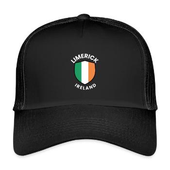 Limerick Ireland Flag Shield - Kids’ Trucker Cap - black/black - Front