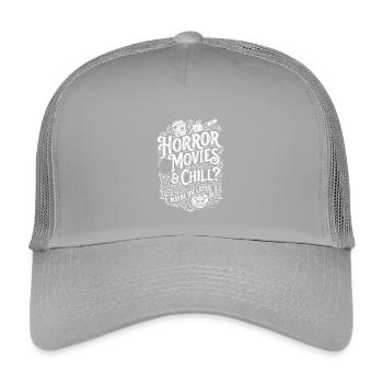 Horror Movies Chill – Vielleicht später - Kinder Trucker-Cap - Hellgrau - Vorne