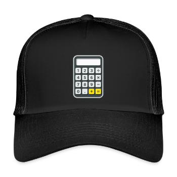 Taschenrechner Kostüm Karneval Fasching Nerd  - Kinder Trucker-Cap - Schwarz/Schwarz - Vorne