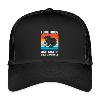 Grenouille arboricole - Casquette trucker enfant - noir/noir - Devant