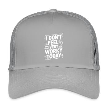 I Don't Feel Very Worky Today - Kids’ Trucker Cap - light grey - Front