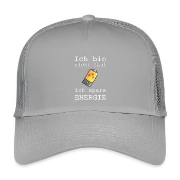 Energie sparen - Kinder Trucker-Cap - Hellgrau - Vorne