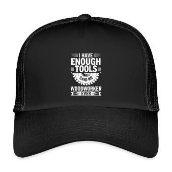 Blague sur les outils et menuisier - Casquette trucker enfant - noir/noir - Devant