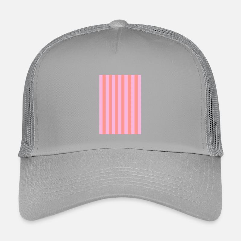 Stripes - Pink Red Customizable Kids’ Trucker Cap