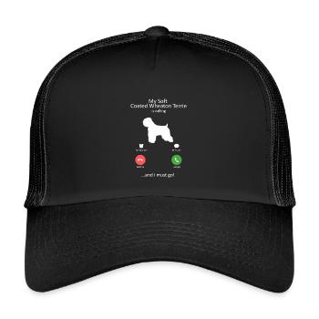 Wheaten Terrier appelant un amant de chien drôle - Casquette trucker enfant - noir/noir - Devant