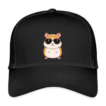 Hamster Cool à Lunettes de Soleil - Casquette trucker enfant - noir/noir - Devant
