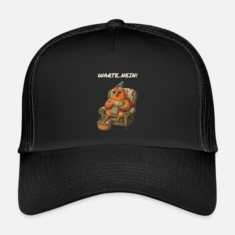 Lustiger Spruch Hühner Mama - Kinder Trucker-Cap - Schwarz/Schwarz