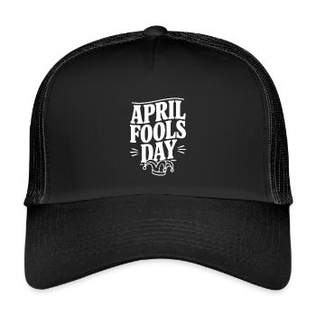 Aprilscherz - Kinder Trucker-Cap - Schwarz/Schwarz - Vorne