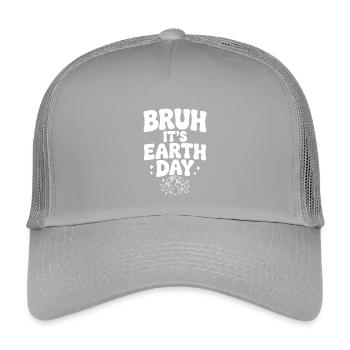 Mec, c’est la Journée de la Terre - Casquette trucker enfant - gris clair - Devant