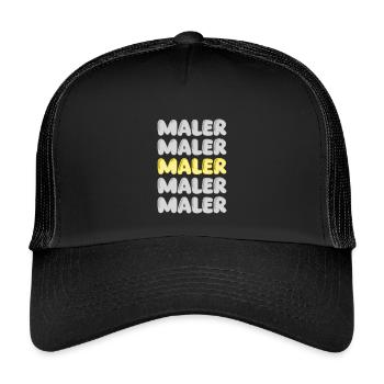 Beruf Maler - Kinder Trucker-Cap - Schwarz/Schwarz - Vorne
