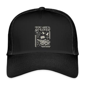 Vous êtes aimés - Jean 3:16 Art - Casquette trucker enfant - noir/noir - Devant