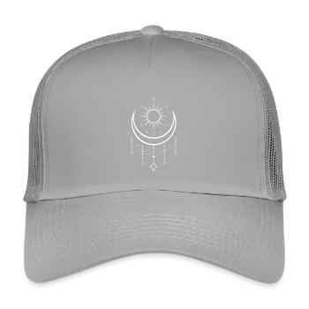Mittsommer Sonne und Mond – Mystisches Motiv - Kinder Trucker-Cap - Hellgrau - Vorne