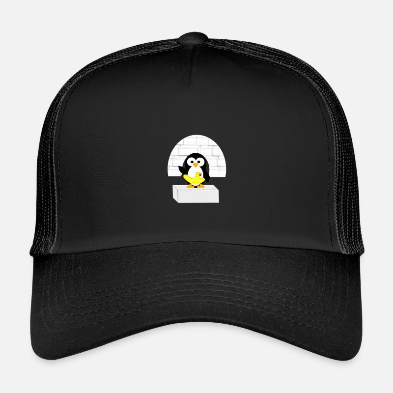Pinguin - Kinder Trucker-Cap - Schwarz/Schwarz