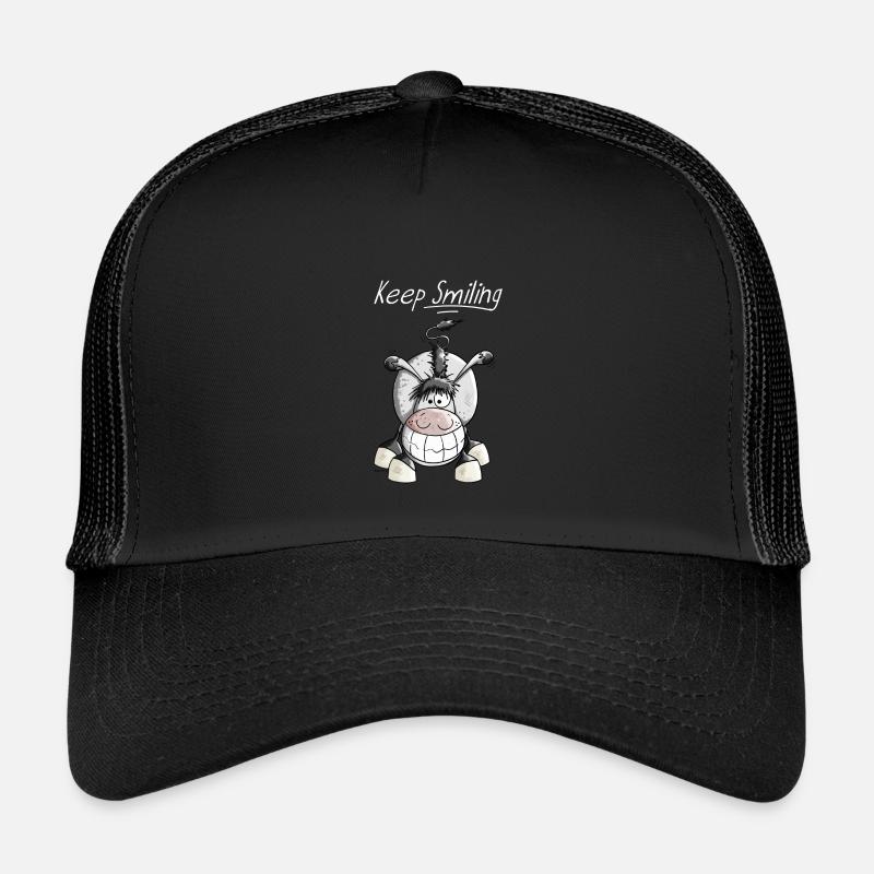Keep Smiling Âne - Casquette trucker enfant - noir/noir