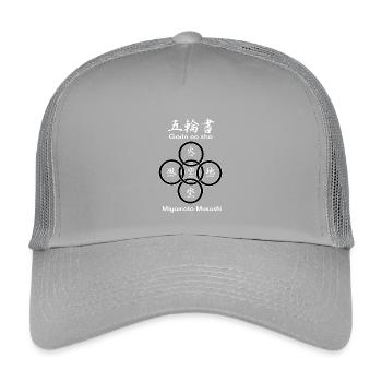 Five circles or rings of 'Gorin no sho' - Kids’ Trucker Cap - light grey - Front