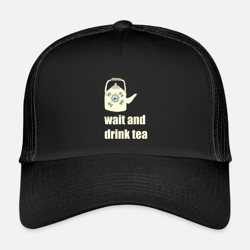 wait and drink tea - Kinder Trucker-Cap - Schwarz/Schwarz