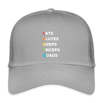 Mélange des groupes musculaires : dorsaux, fessiers, quadriceps. - Casquette trucker enfant - gris clair - Devant