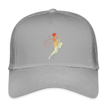 Saxophone Woman - Kids’ Trucker Cap - light grey - Front