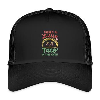 Schwangerschaftsankündigung Cinco de Mayo - Kinder Trucker-Cap - Schwarz/Schwarz - Vorne