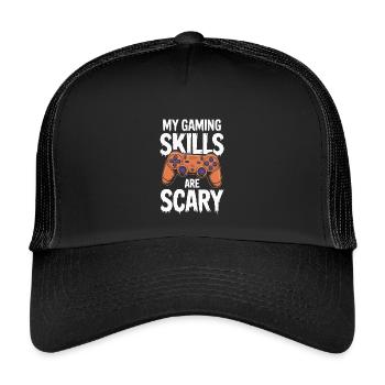 My Gaming Skills Are Scary Halloween Gamer - Kids’ Trucker Cap - black/black - Front