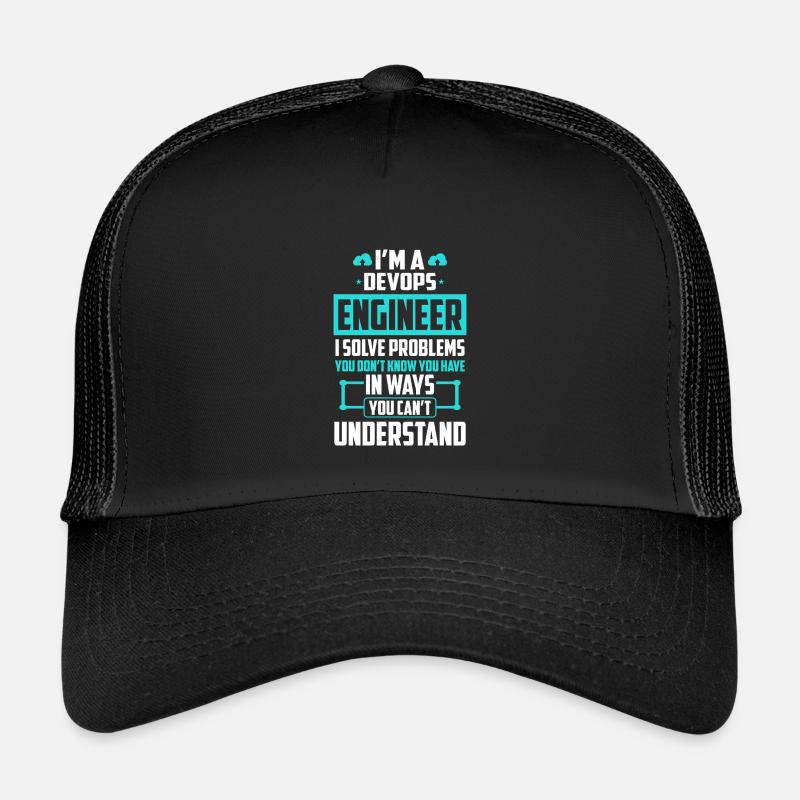 DevOps Engineer Ich löse Probleme, die Sie nicht lösen können - Kinder Trucker-Cap - Schwarz/Schwarz