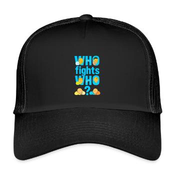 Who fights who why - Kids’ Trucker Cap - black/black - Front