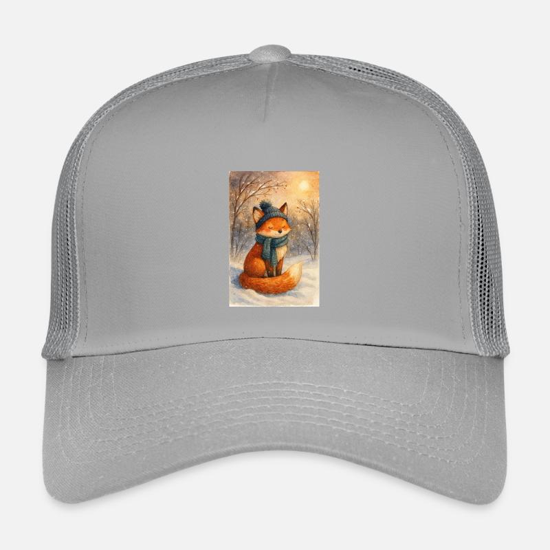 Renard d’hiver avec écharpe et chapeau Casquette trucker enfant