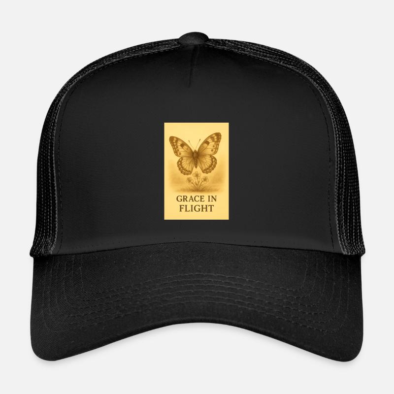 Gnade im Flug Schmetterlingsblüte - Kinder Trucker-Cap - Schwarz/Schwarz